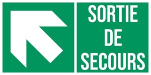 Sortie de secours flèche gauche haut
