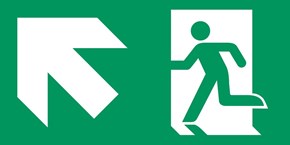Sortie de secours flèche gauche haut
