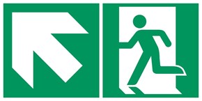Sortie de secours flèche gauche haut - Pictogramme