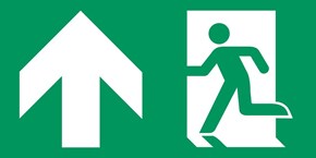 Sortie de secours flèche gauche haut - Pictogramme