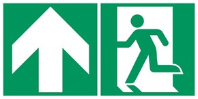 Sortie de secours flèche gauche haut - Pictogramme