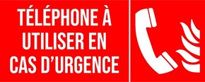 Téléphone à utiliser en cas d'urgence
