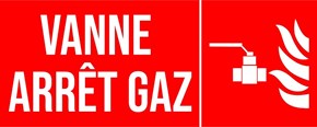 Vanne arrêt gaz - Pictogramme