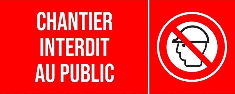 Chantier interdit au public - Pictogramme