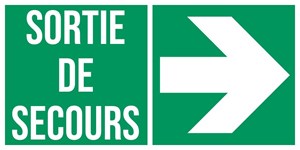 Sortie de secours flèche droite