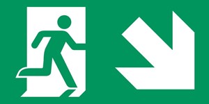 Sortie de secours flèche droite bas - Pictogramme