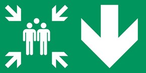 Point de rassemblement flèche droite bas - Pictogramme