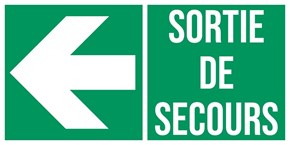 Sortie de secours flèche gauche