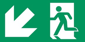 Sortie de secours flèche gauche bas - Pictogramme