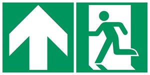 Sortie de secours flèche gauche haut - Pictogramme
