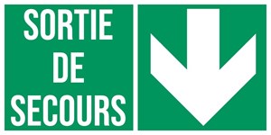 Sortie de secours flèche bas