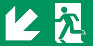 Sortie de secours flèche gauche bas - Pictogramme