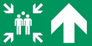 Point de rassemblement flèche droite haut - Pictogramme