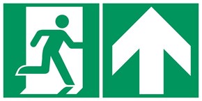 Sortie de secours flèche droite haut - Pictogramme