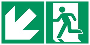Sortie de secours flèche gauche bas - Pictogramme