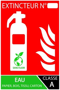 Extincteur type A sans fluor