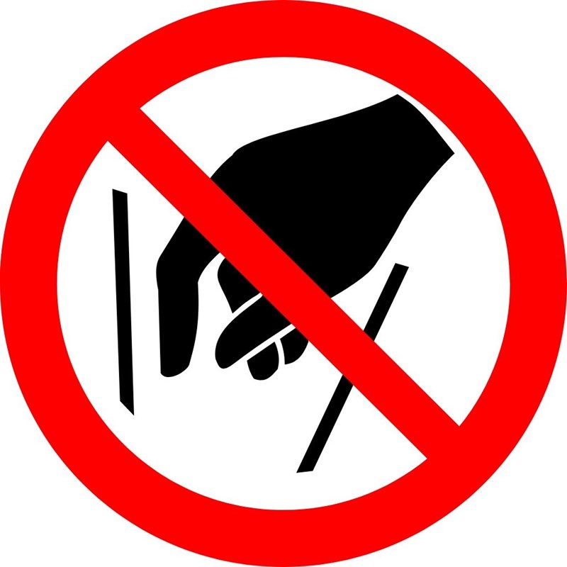 Interdiction de toucher l'intérieur