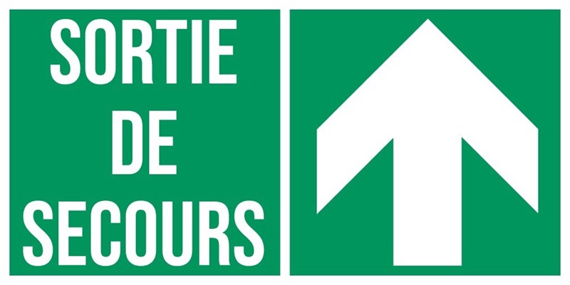 Sortie de secours flèche haut