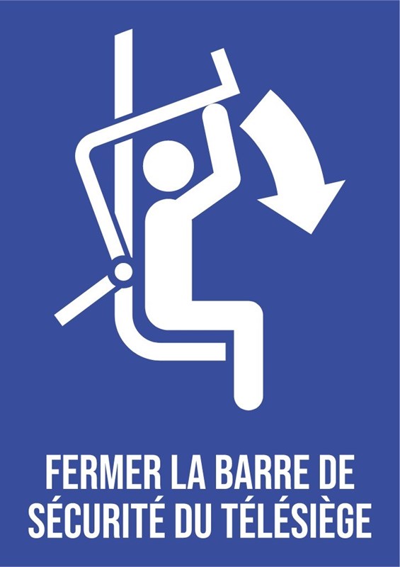 Fermer la barre de sécurité du télésiège - Pictogramme