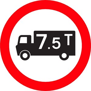Interdit aux poids lourds de plus de 7,5 t