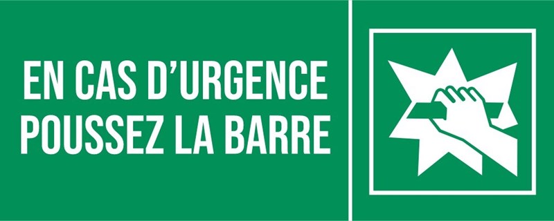 Emergência: empurre a barra - Pictograma