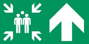 Point de rassemblement flèche droite haut - Pictogramme