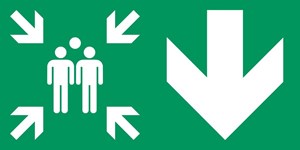 Point de rassemblement flèche droite bas - Pictogramme