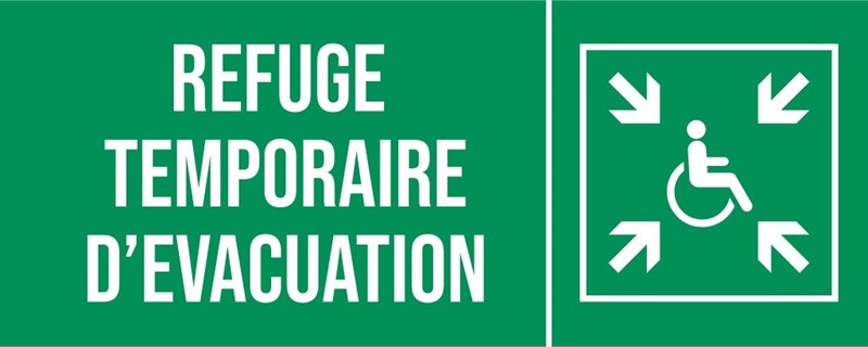 Refuge temporaire d'évacuation - Pictogramme