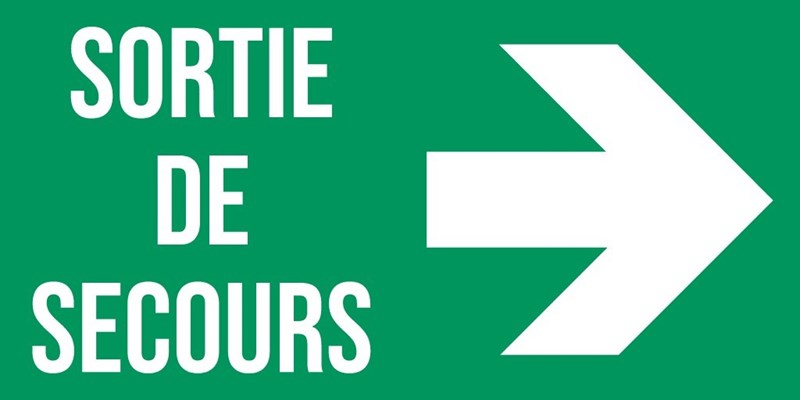 Sortie de secours flèche droite
