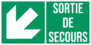 Sortie de secours flèche gauche bas