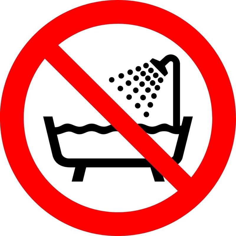 Ne pas utiliser près d'une baignoire