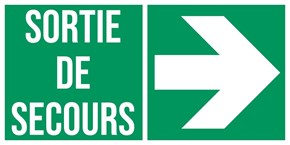 Sortie de secours flèche droite