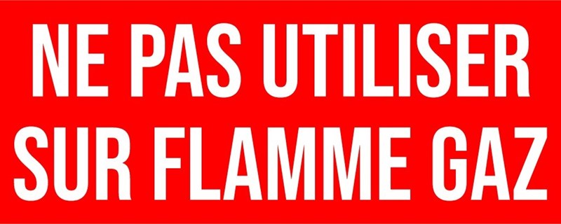 A nu se folosi pe flacăra de gaz