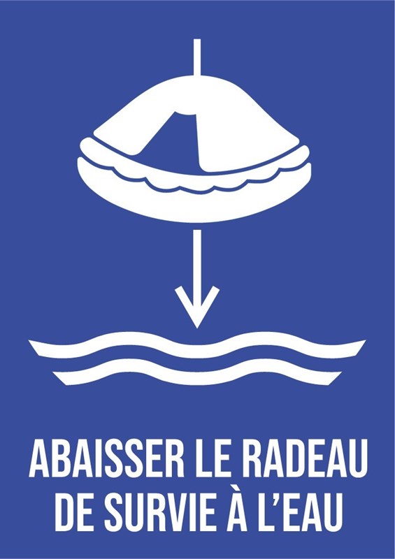 Abaisser le radeau de survie à l'eau - Pictogramme