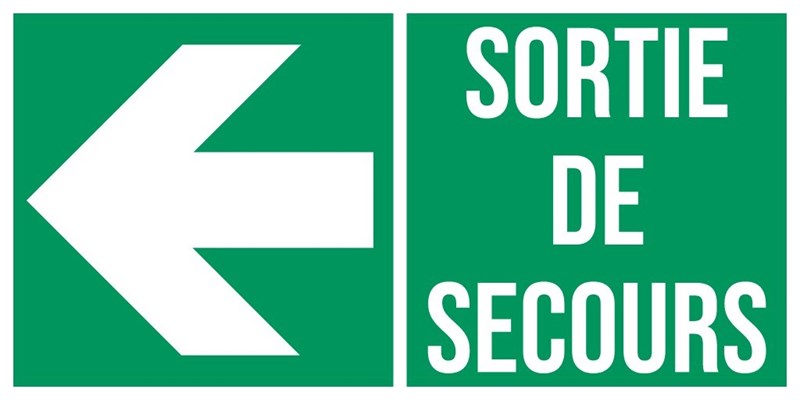 Sortie de secours flèche gauche