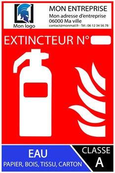 Extincteur type A personnalisable