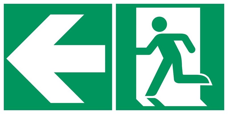 Sortie de secours flèche gauche - Pictogramme