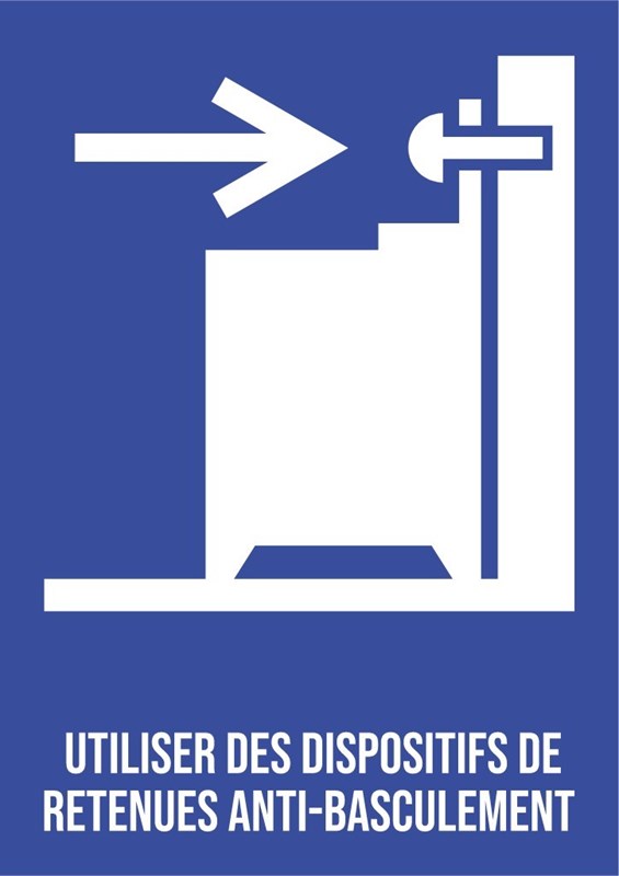 Utiliser des dispositifs de retenue anti-basculement - Pictogramme