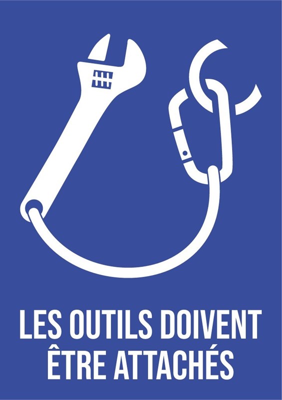 Les outils doivent être attachés - Pictogramme