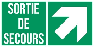 Sortie de secours flèche droite haut