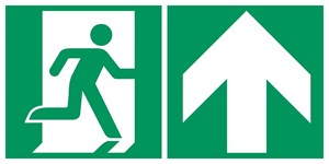 Sortie de secours flèche droite haut - Pictogramme